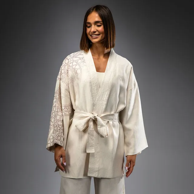 venum-serpenti-damenjacke-lifestyle-jacke-im-kimono-stil-elfenbein-burgunder image 1
