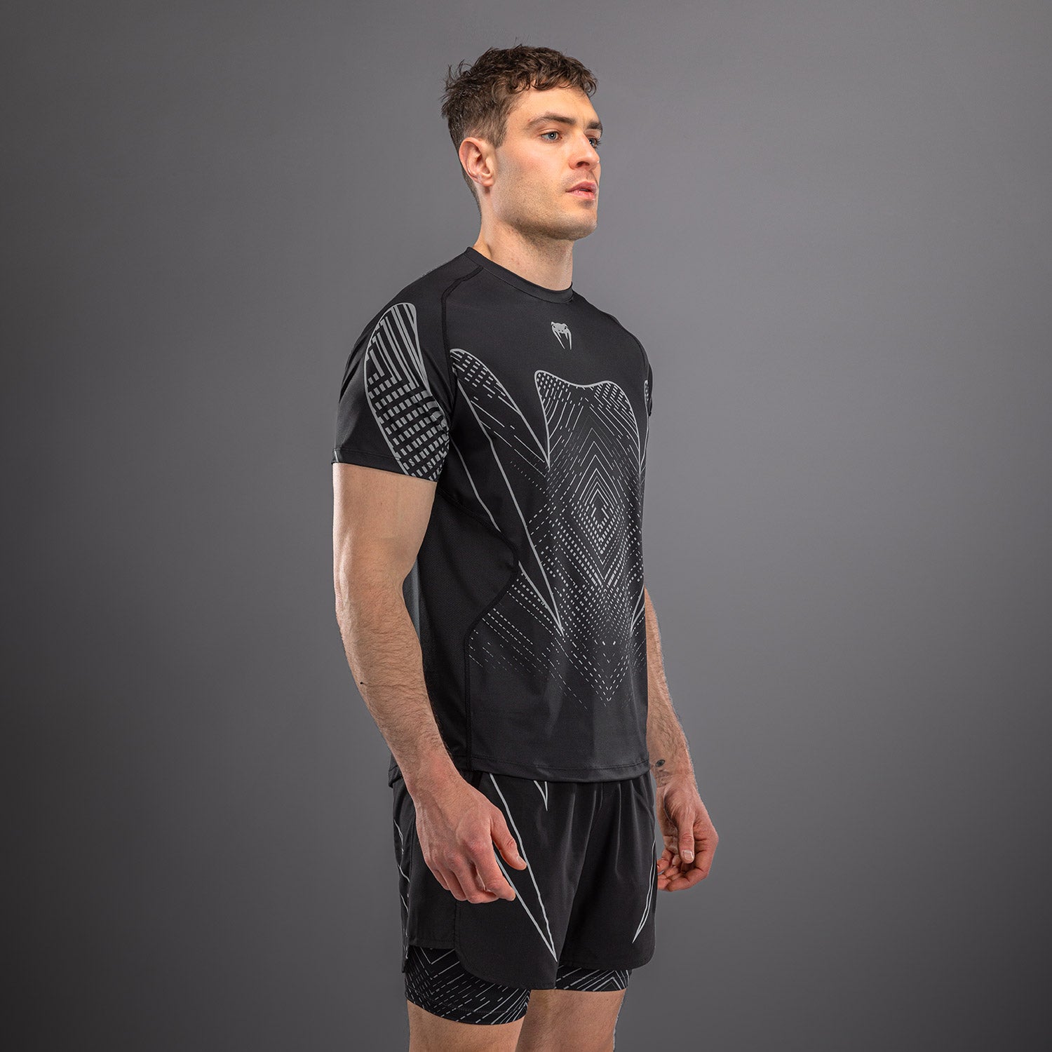 venum-midnight-fury-dry-tech-t-shirt-herren-schwarz-grau-silber image 3