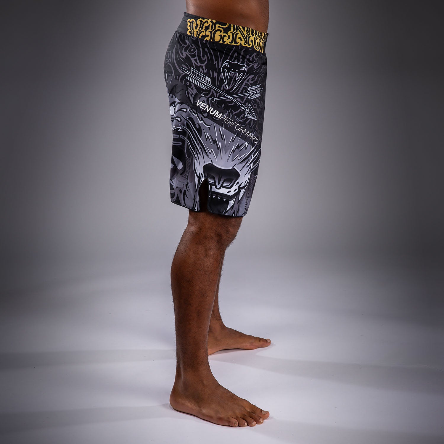 venum-wolf-atak-fightshorts-herren-schwarz-grau image 2
