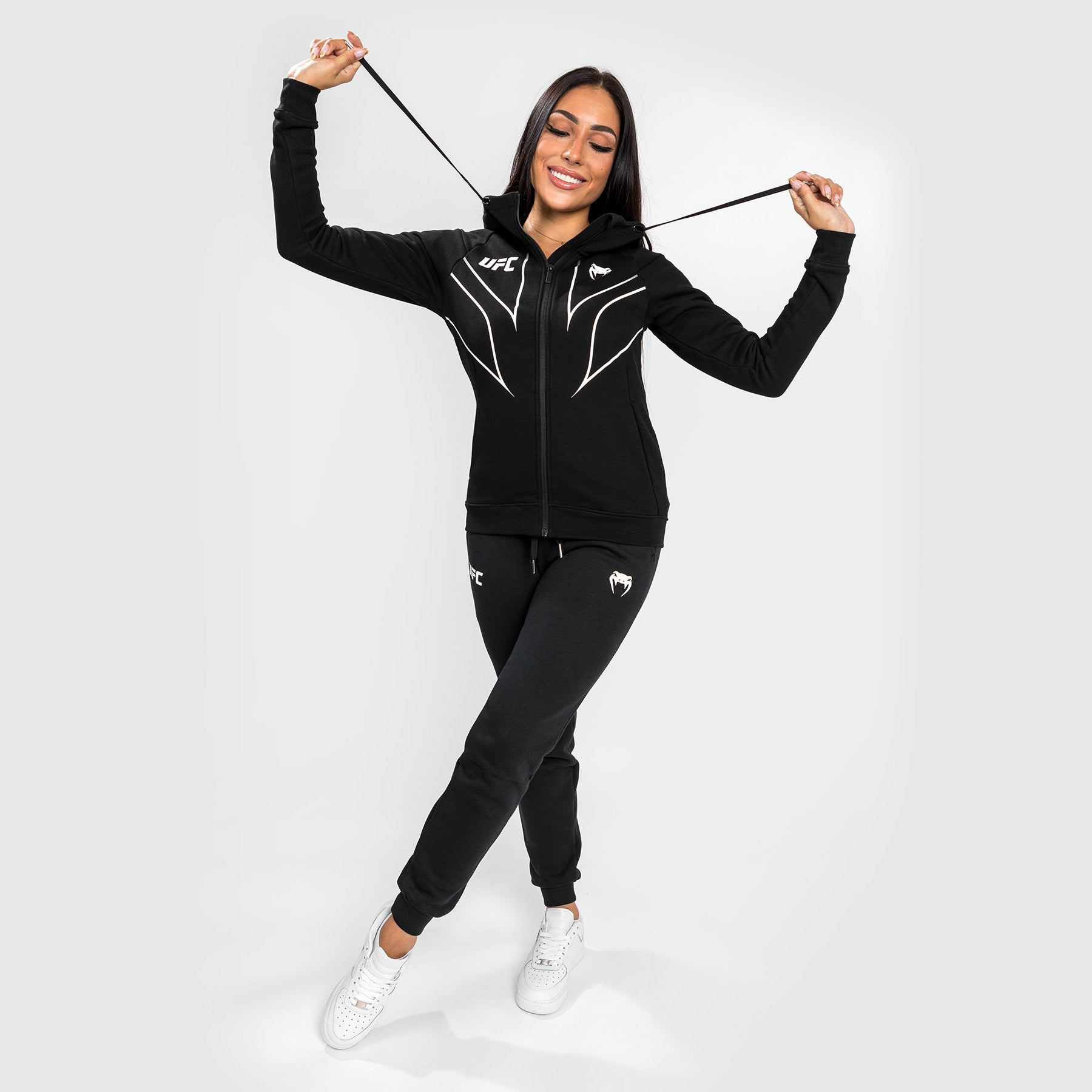 ufc-venum-fight-night-2-0-replica-damen-full-zip-hoodie-schwarz image 4