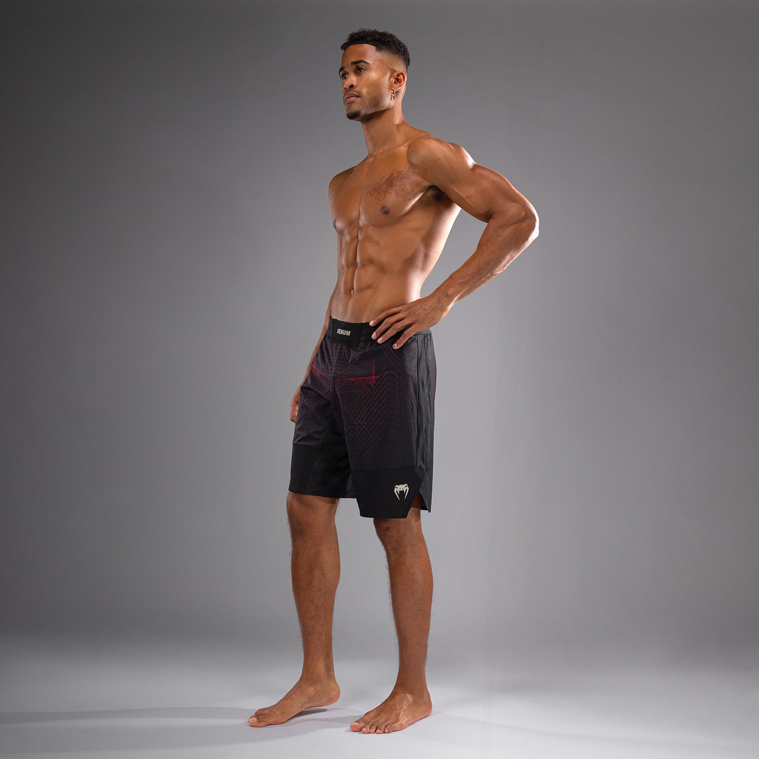 venum-g-fit-air-kampfshorts-herren-tiefschwarz-feuerrot image 3