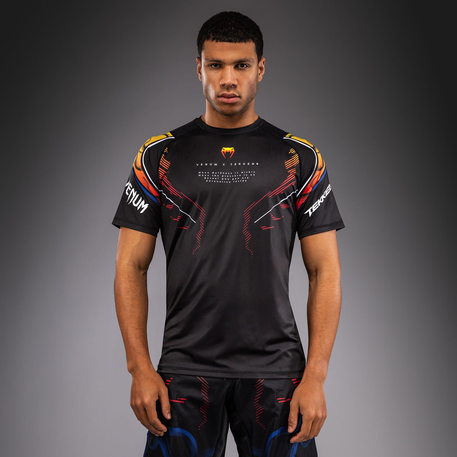 venum-x-tekken-8-dry-tech-t-shirt-yoshimitsu-herren-schwarz-orange image 1