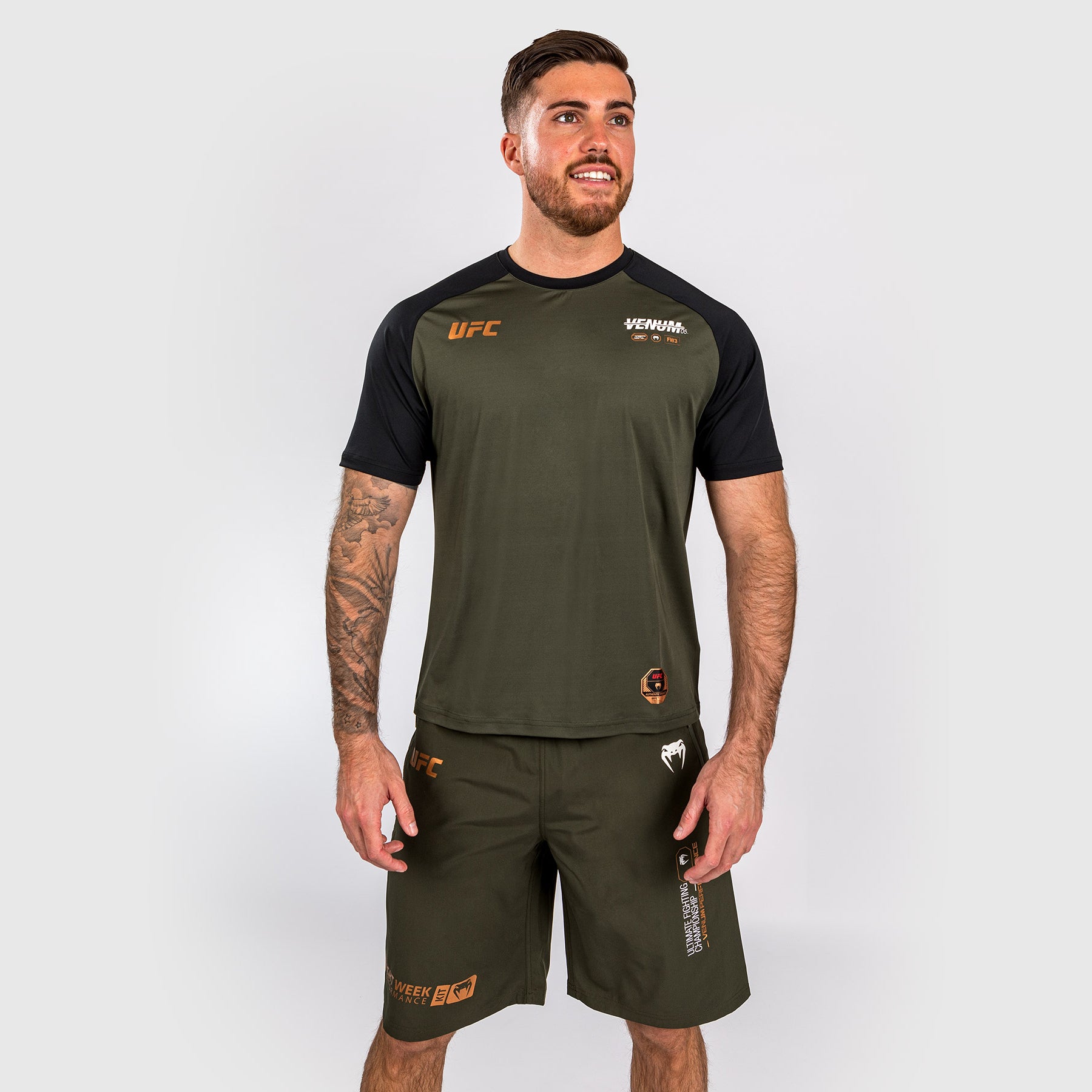 ufc-adrenaline-by-venum-fight-week-dry-tech-t-shirt-herren-khaki-bronze image 4
