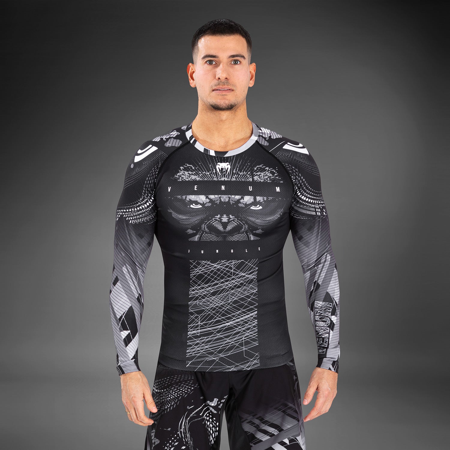 venum-gorilla-jungle-rashguard-langarm-herren-schwarz-wei image 1