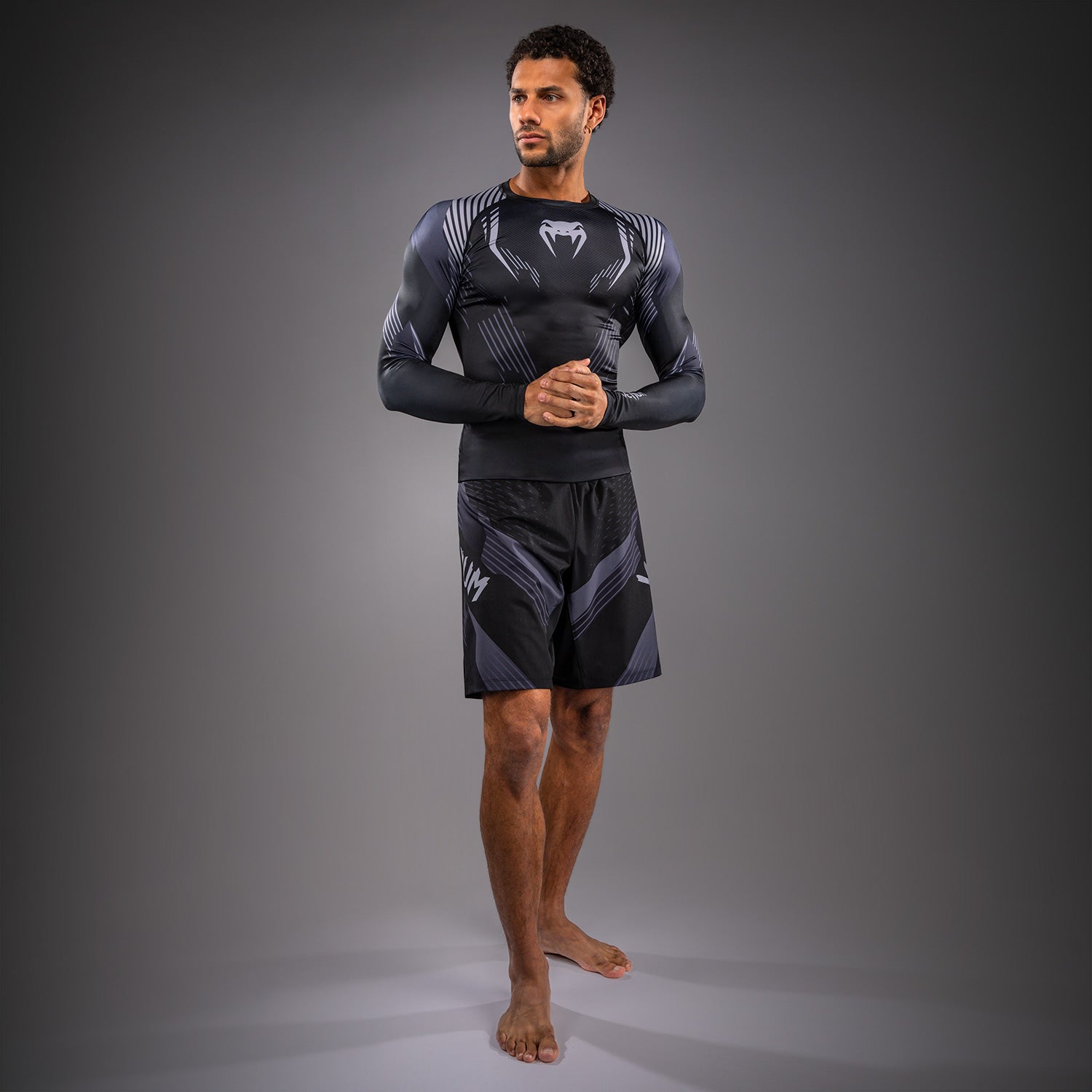 venum-no-gi-6-0-langarm-rashguard-herren-schwarz-grau image 3