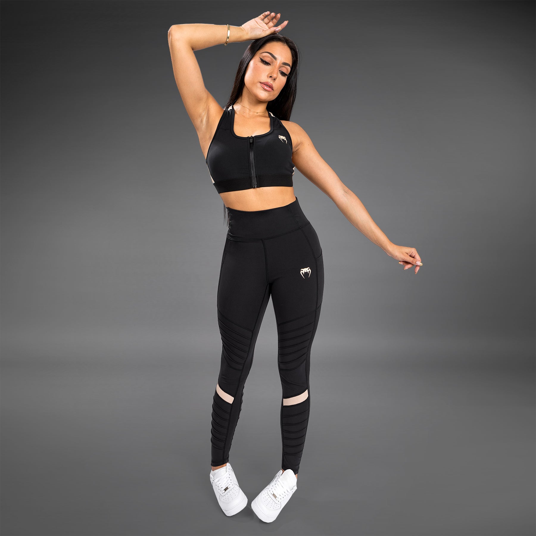 venum-moto-leggings-damen-schwarz-sand image 3