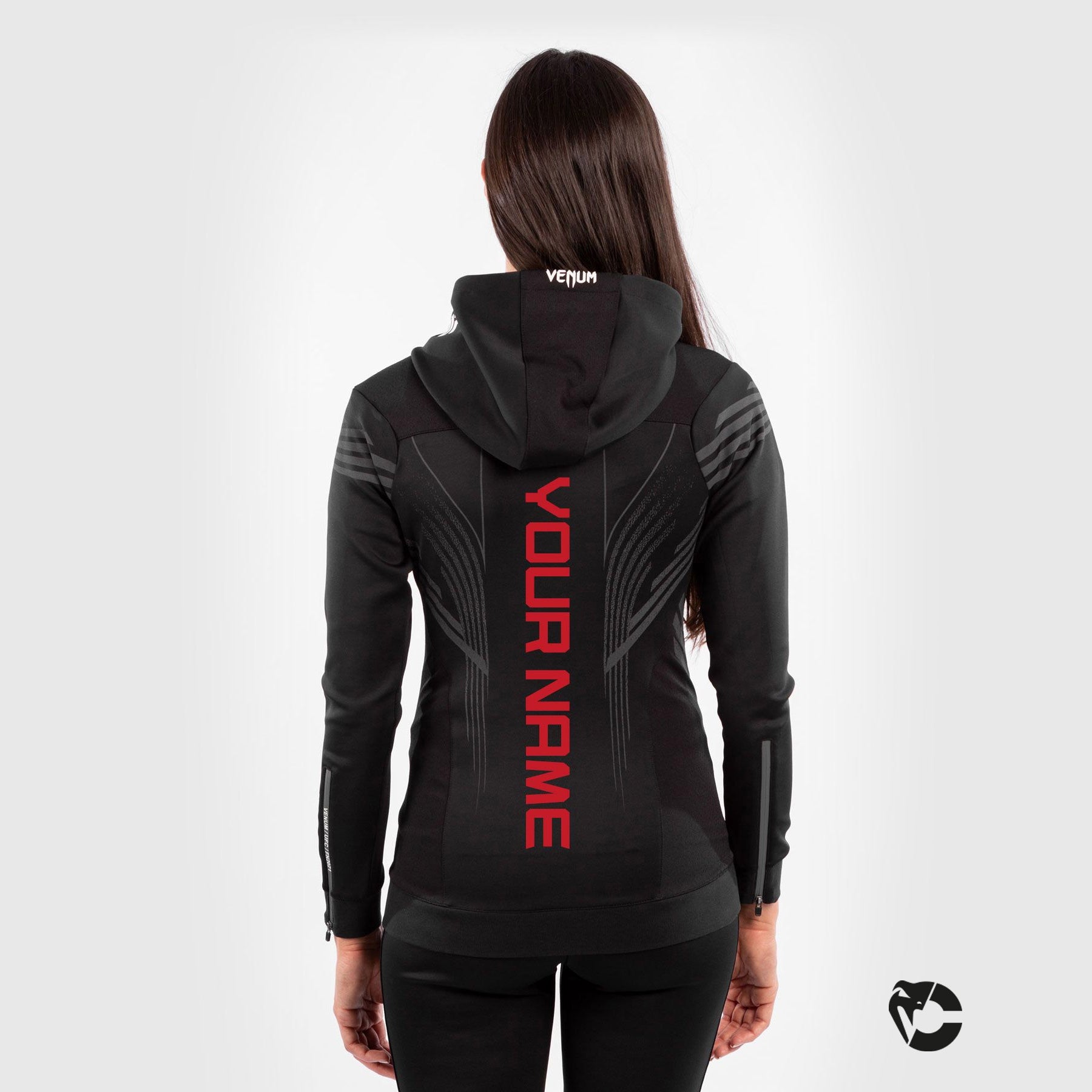 ufc-venum-authentic-fight-night-damen-walkout-hoodie-personalisiert-schwarz image 1