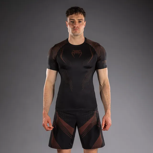 venum-no-gi-6-0-kurzarm-rashguard-schwarz-braun image 1
