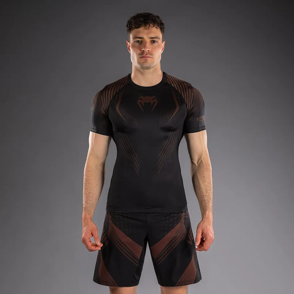 venum-no-gi-6-0-kurzarm-rashguard-schwarz-braun image 1