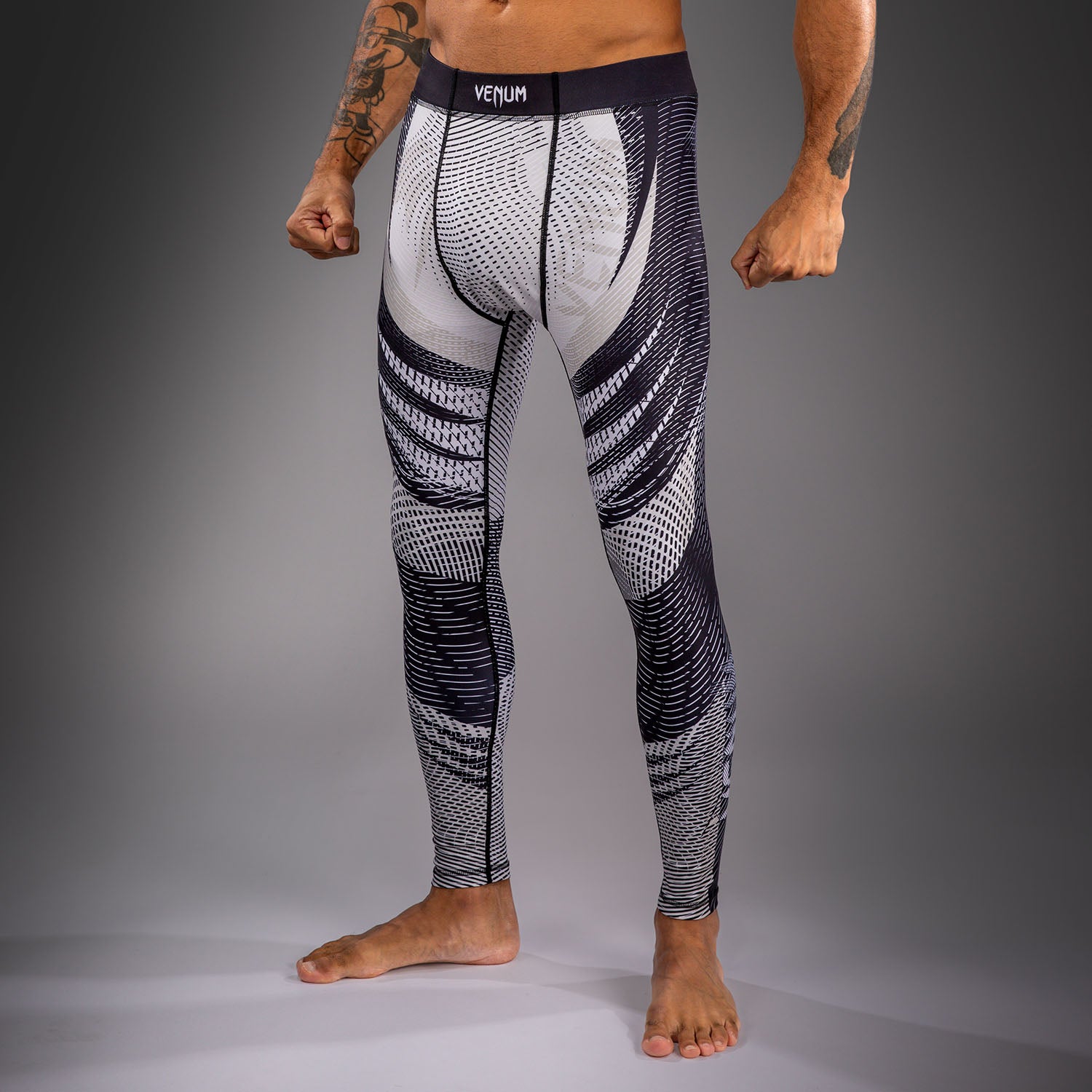 venum-galactic-3-0-spats-herren-kompressionstights-cremewei-schwarz image 2