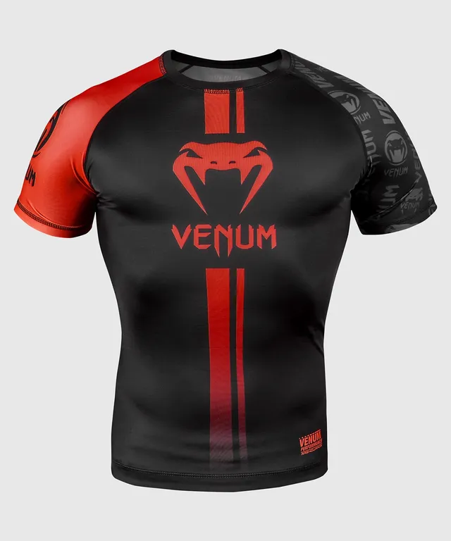venum-logos-rashguard-kurzarm-schwarz-rot image 1