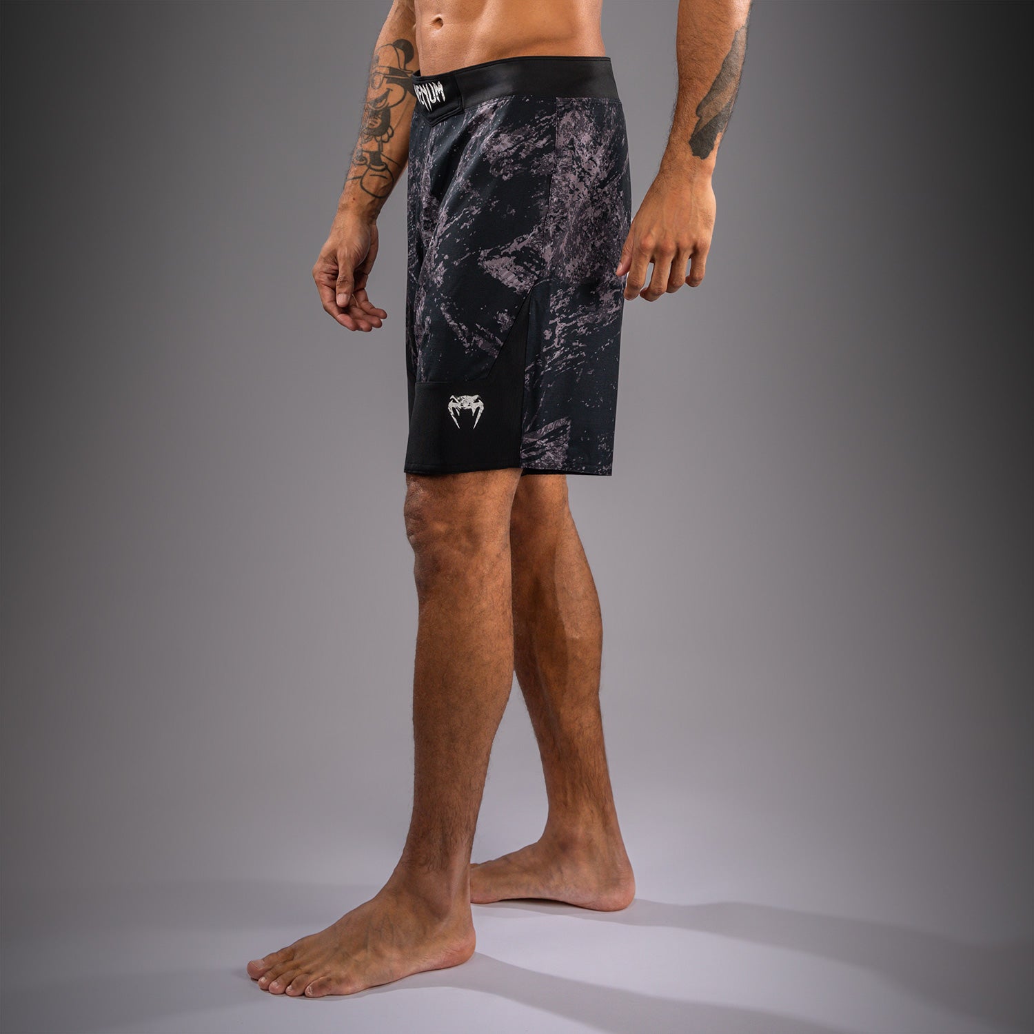venum-rage-workout-fightshorts-schwarz-grau-herren-mma-bjj-shorts image 3