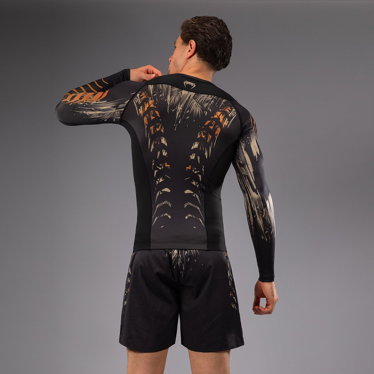 venum-tiger-herren-langarm-rashguard-schwarz-neonorange image 4