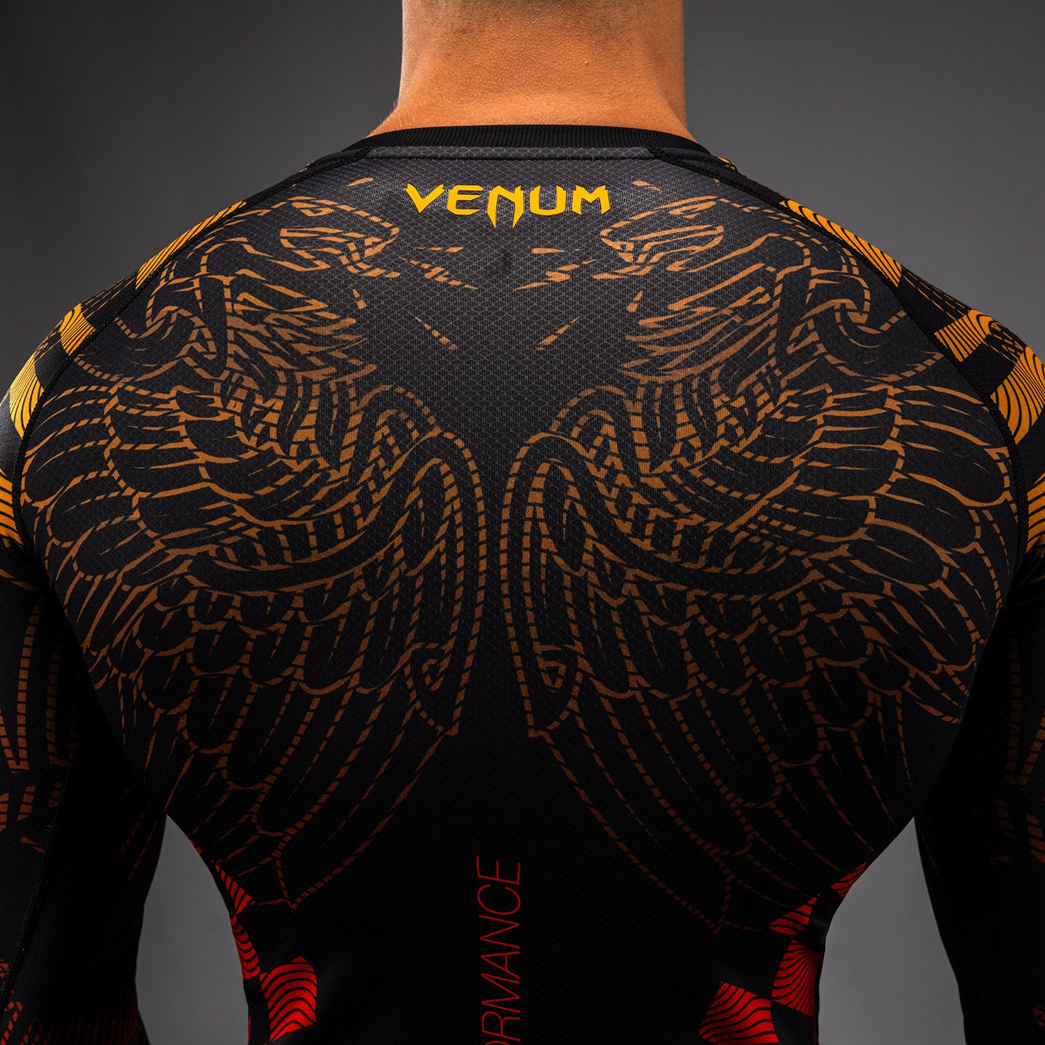venum-quetzal-fury-rashguard-langarm-herren-schwarz-fury-rot-tangerine image 5