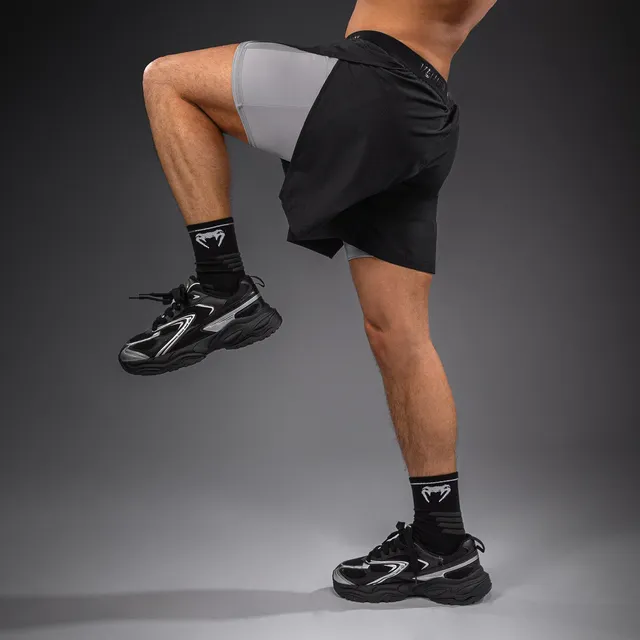 venum-lazer-hybrid-trainingsshorts-herren-schwarz-grau image 1