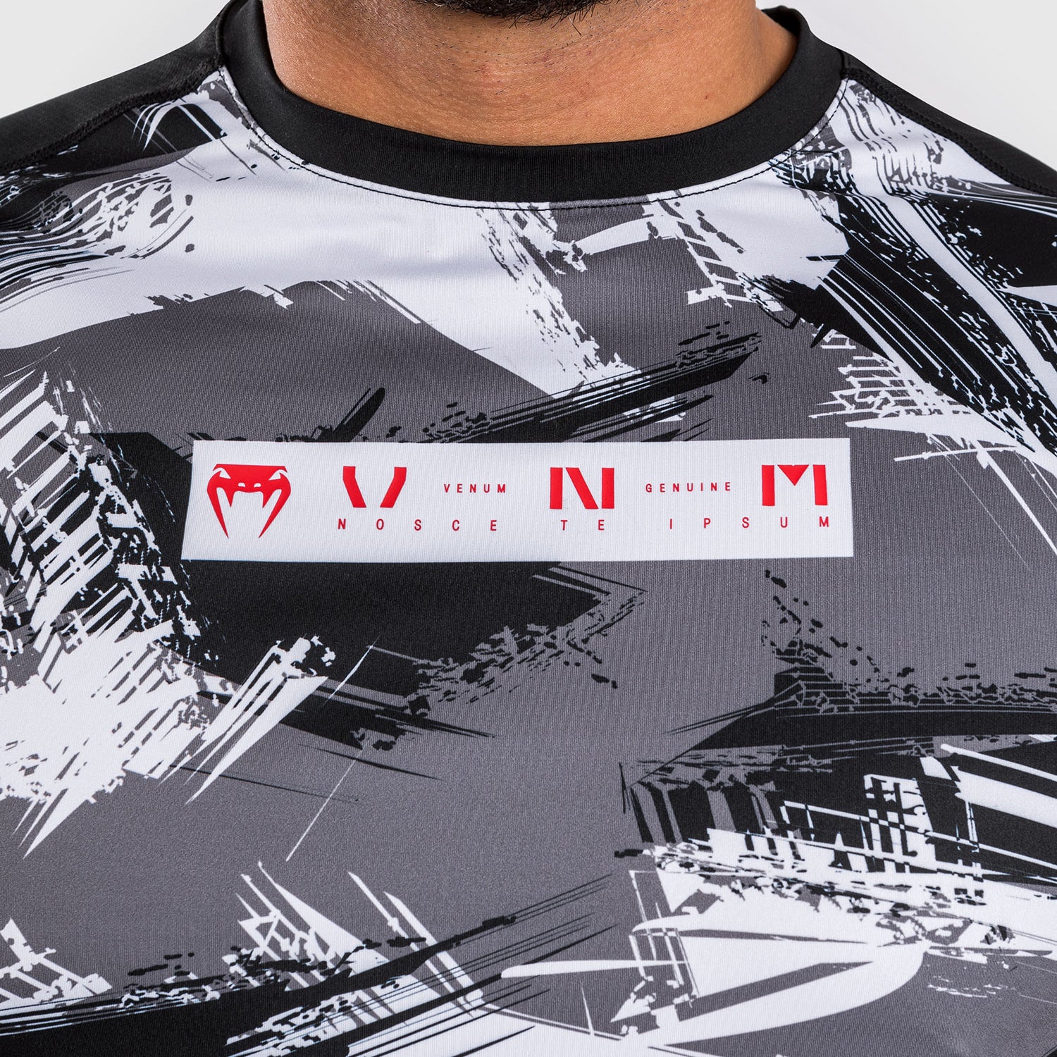 venum-electron-3-0-dry-tech-t-shirt-herren-grau-rot image 8