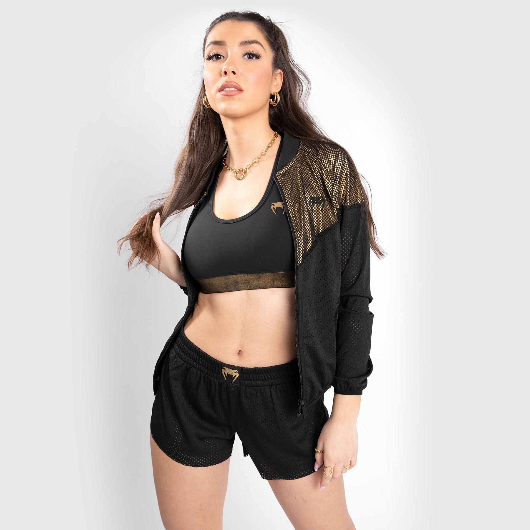 venum-lightning-mesh-jacket-damen-schwarz-gold image 1