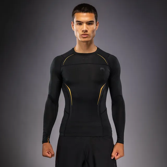 venum-g-core-langarm-rashguard-kompressionsshirt-schwarz-gold-f-r-herren image 1
