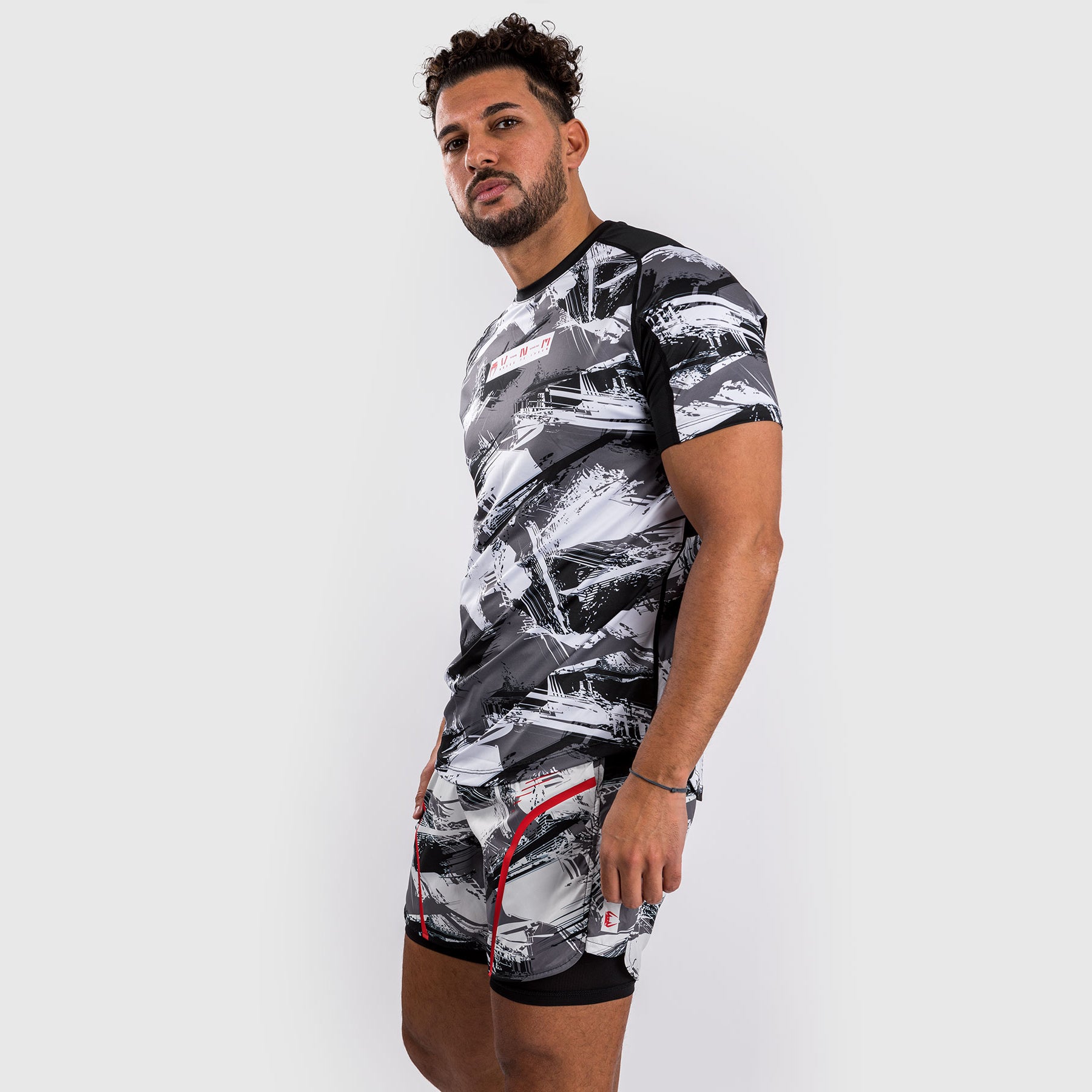 venum-electron-3-0-dry-tech-t-shirt-herren-grau-rot image 3
