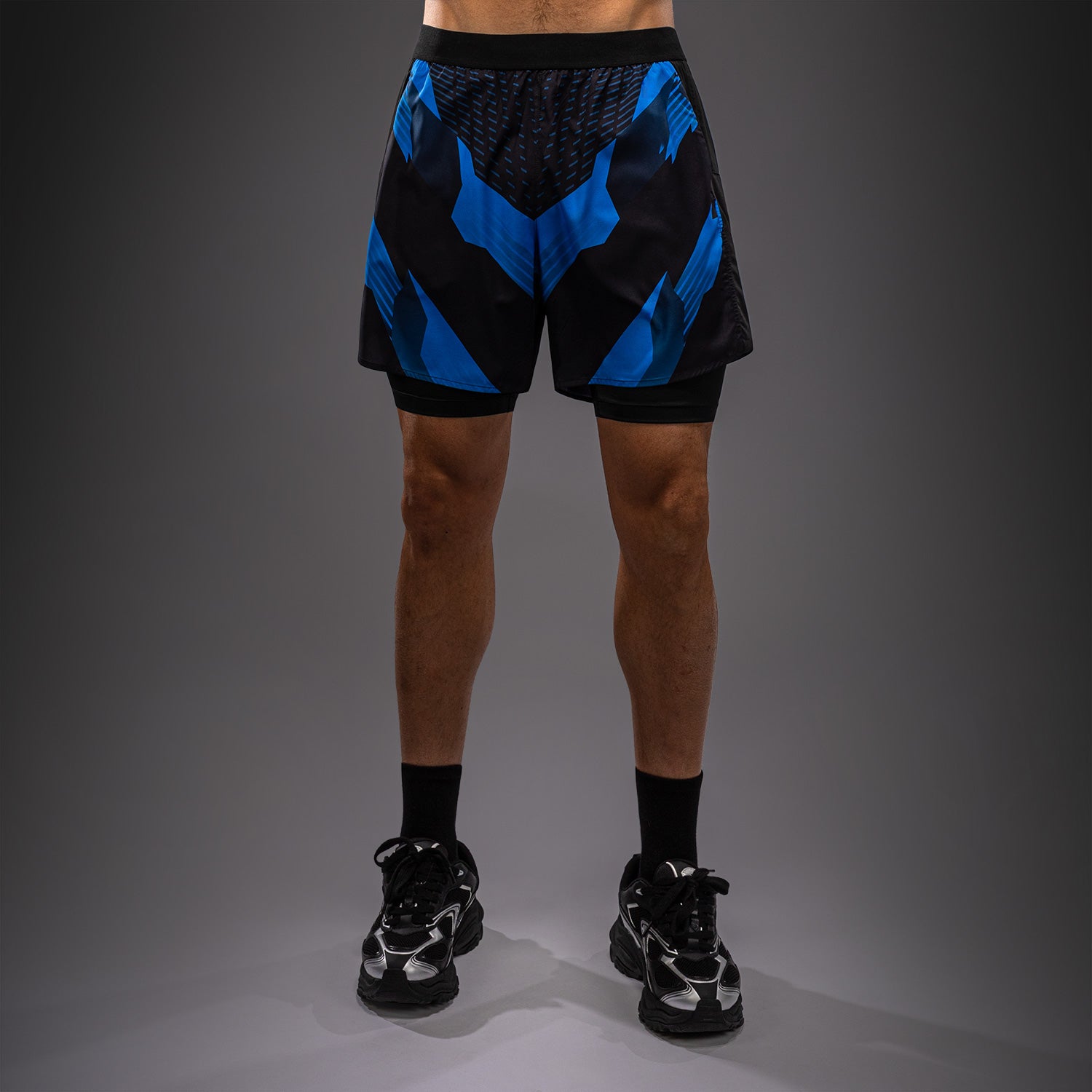 venum-no-gi-6-0-trainingsshorts-2-in-1-schwarz-blau image 1
