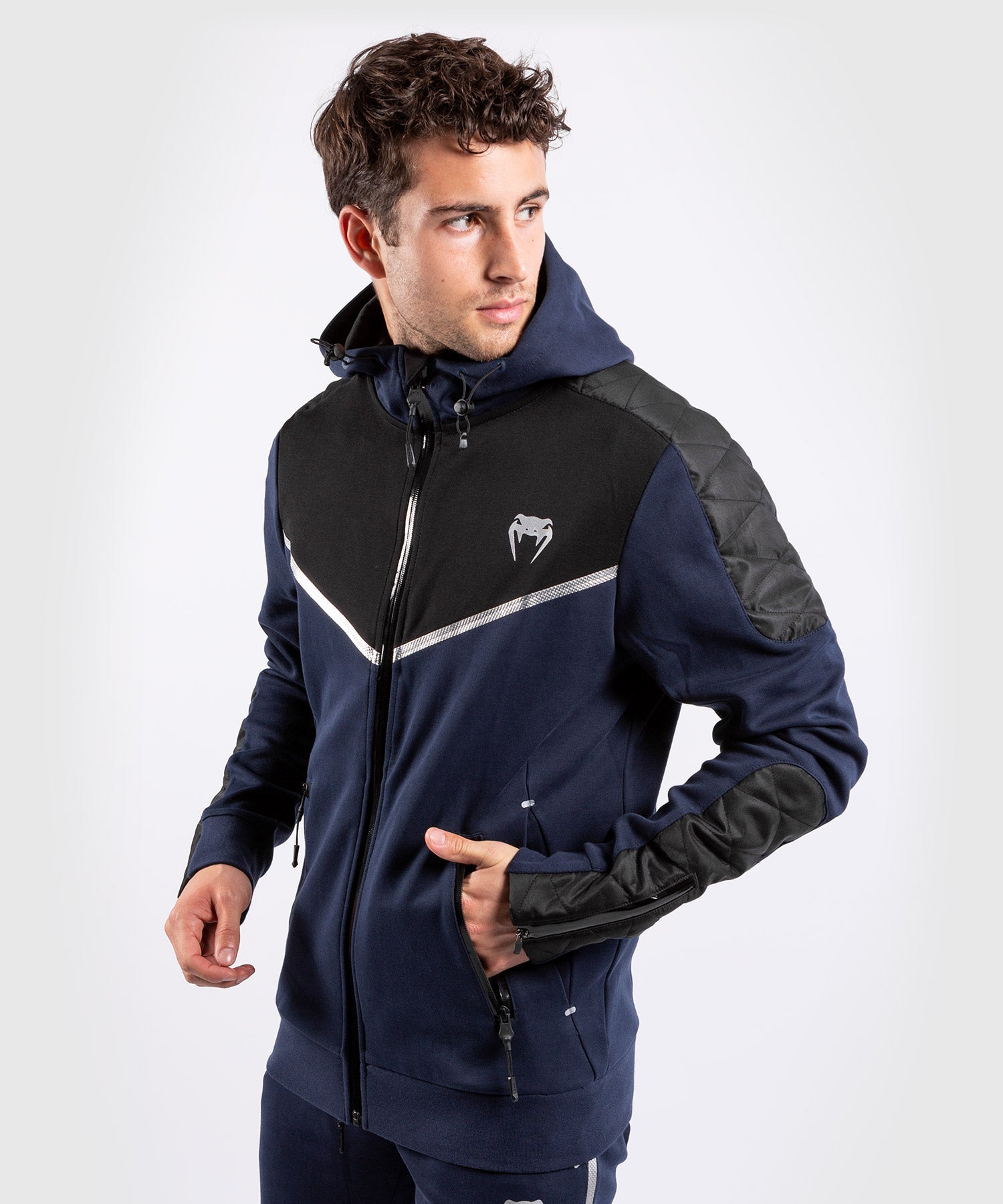 venum-laser-evo-sweatshirt-mit-kapuze-navy-silver image 4
