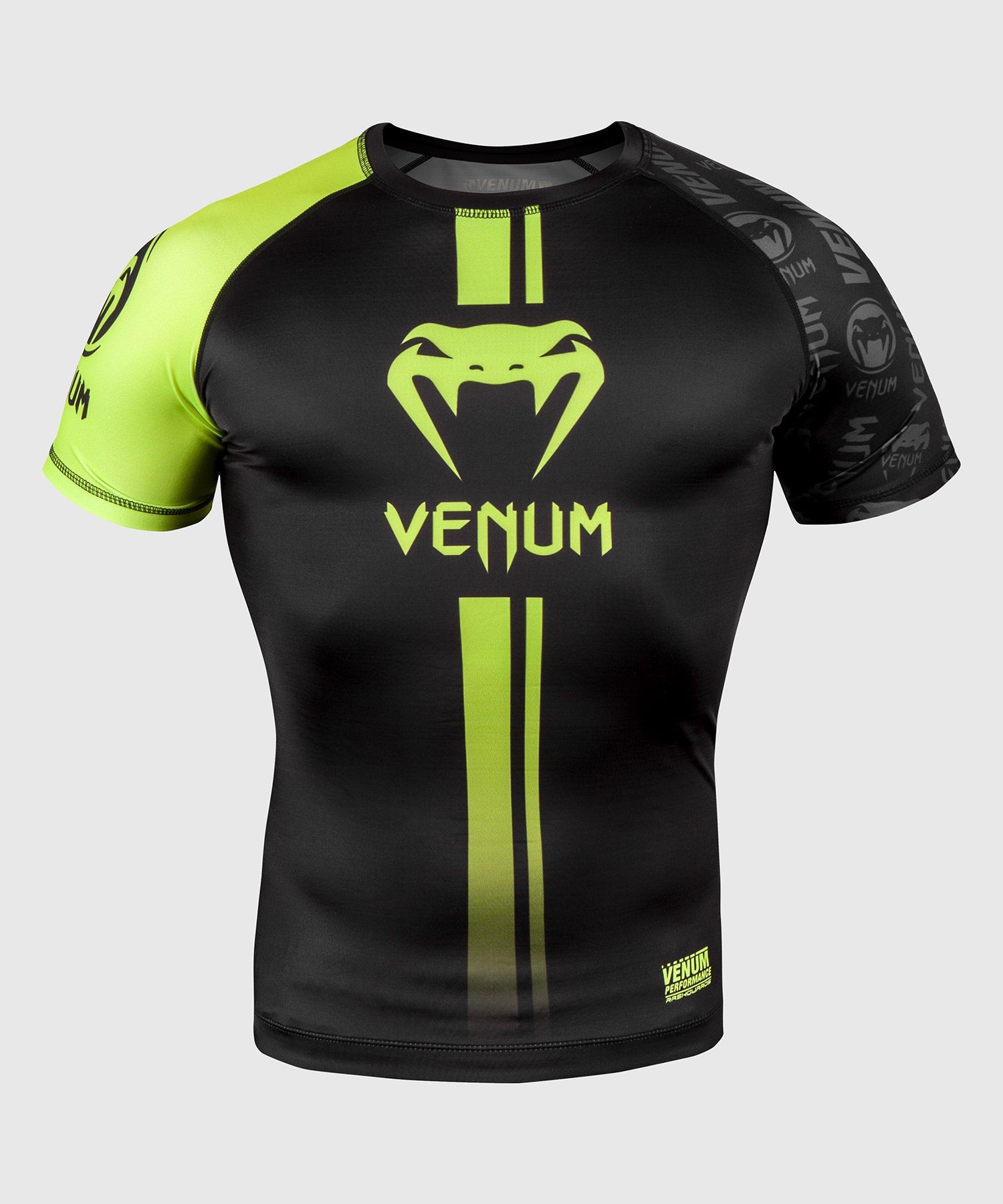 venum-logos-rashguard-kurzarm-schwarz-neongelb image 1