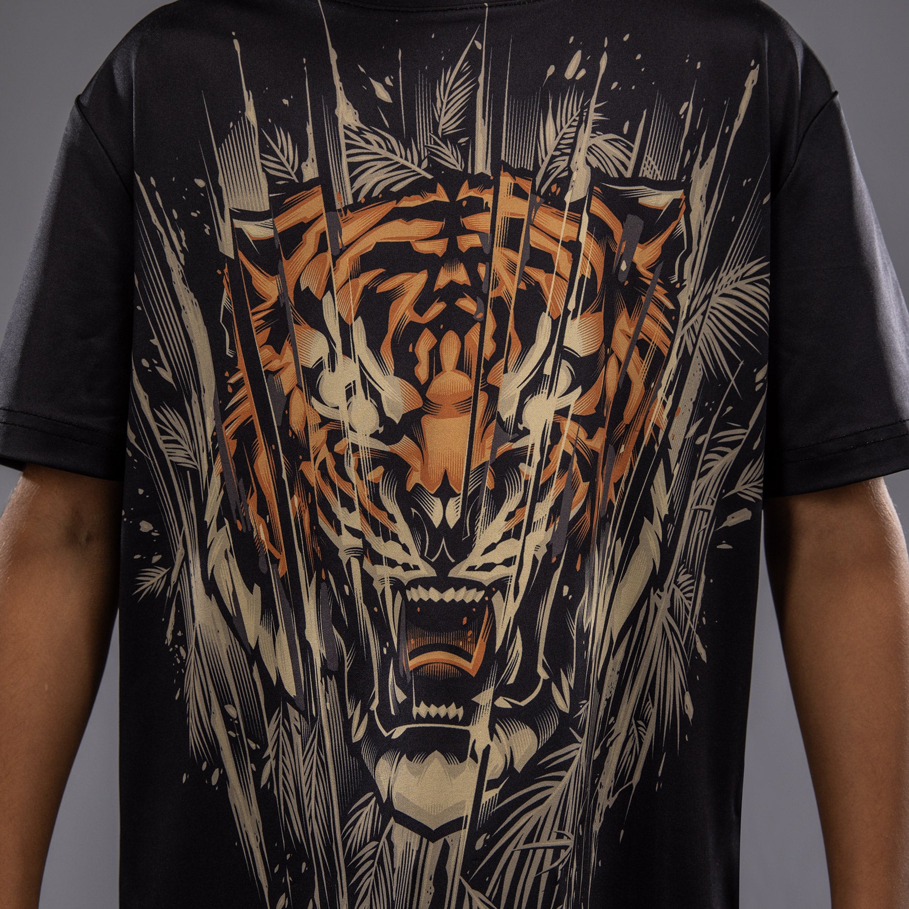 venum-tiger-kinder-dry-tech-t-shirt-schwarz-neon-orange image 6