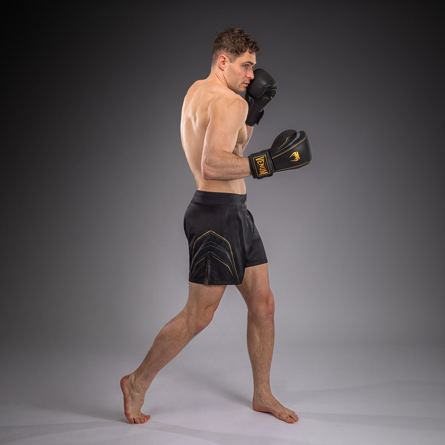 venum-streamline-fightshorts-schwarz-gold-herren-mma-shorts image 2