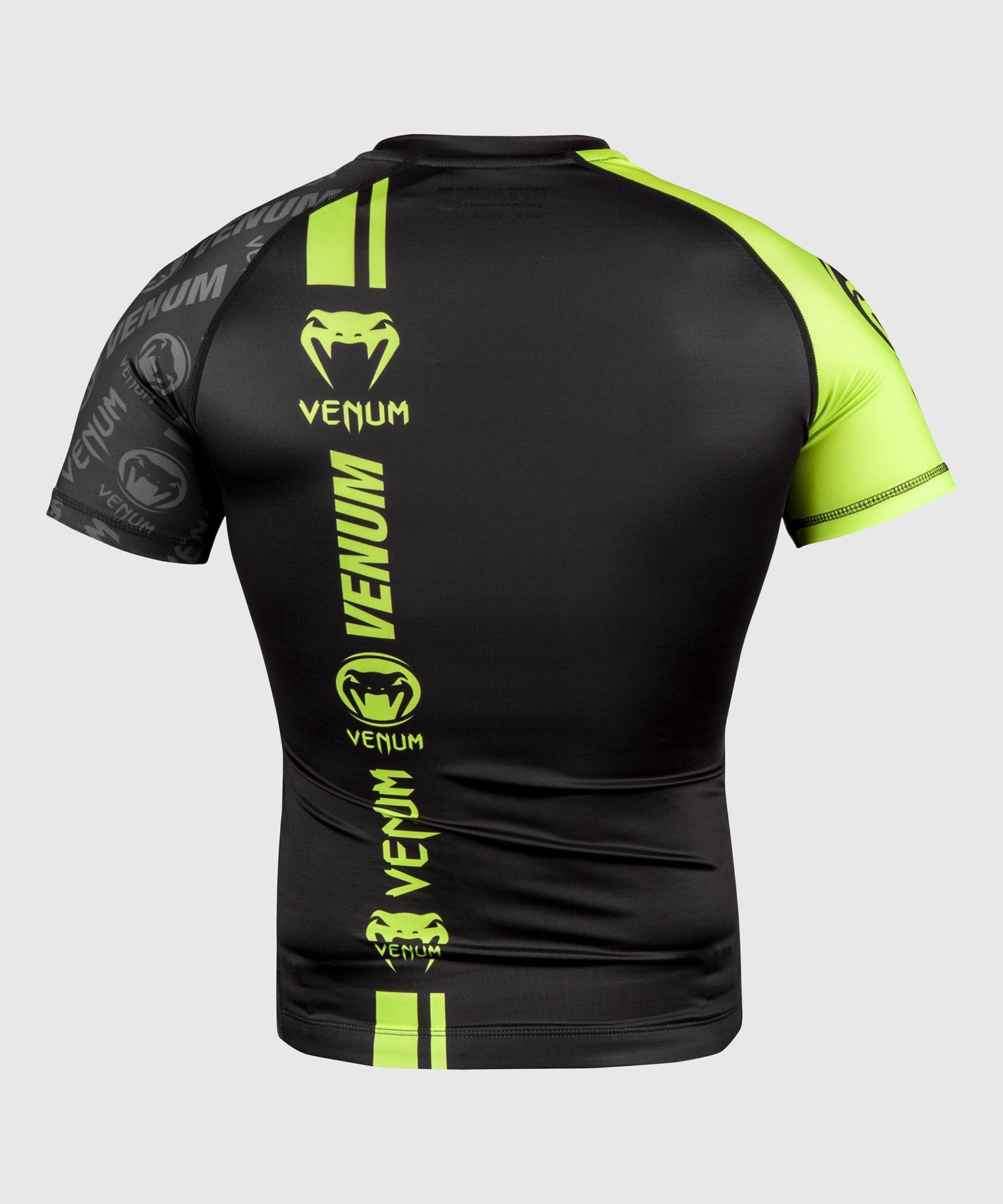 venum-logos-rashguard-kurzarm-schwarz-neongelb image 2