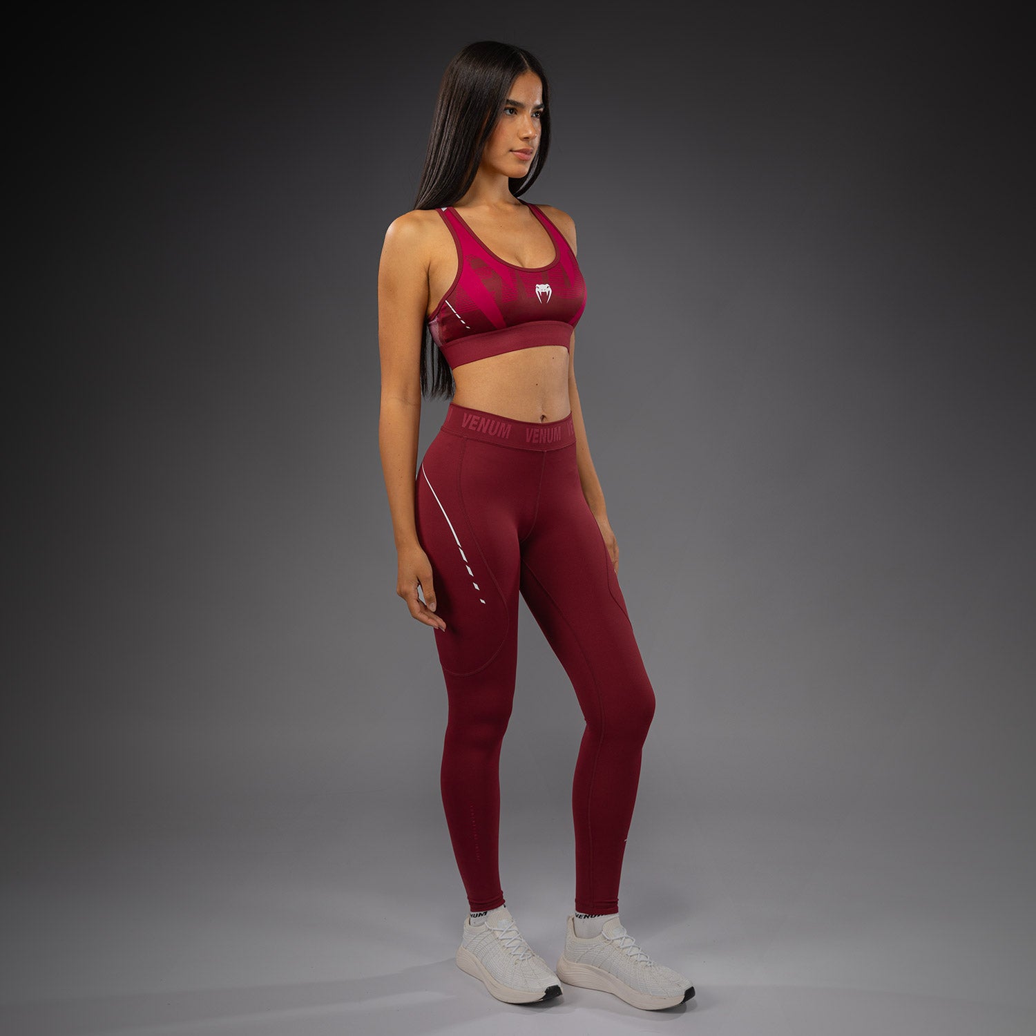 venum-adrenaline-damen-leggings-lang-burgunder-rosa image 5