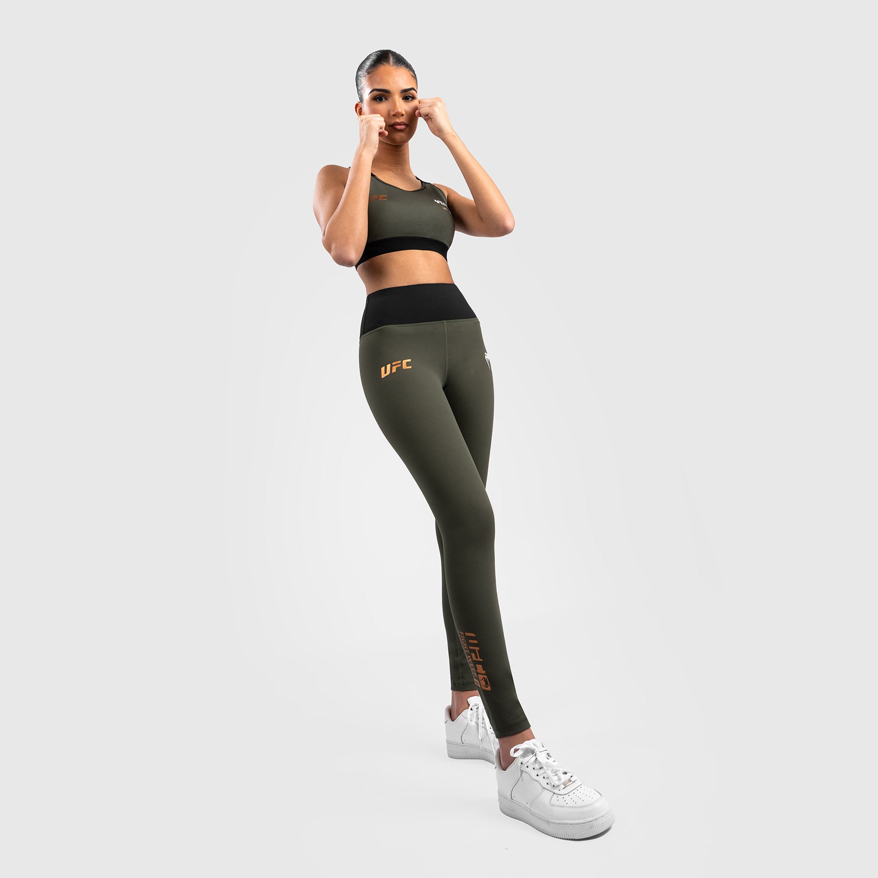 ufc-adrenaline-by-venum-fight-week-performance-tight-damen-khaki-bronze image 2