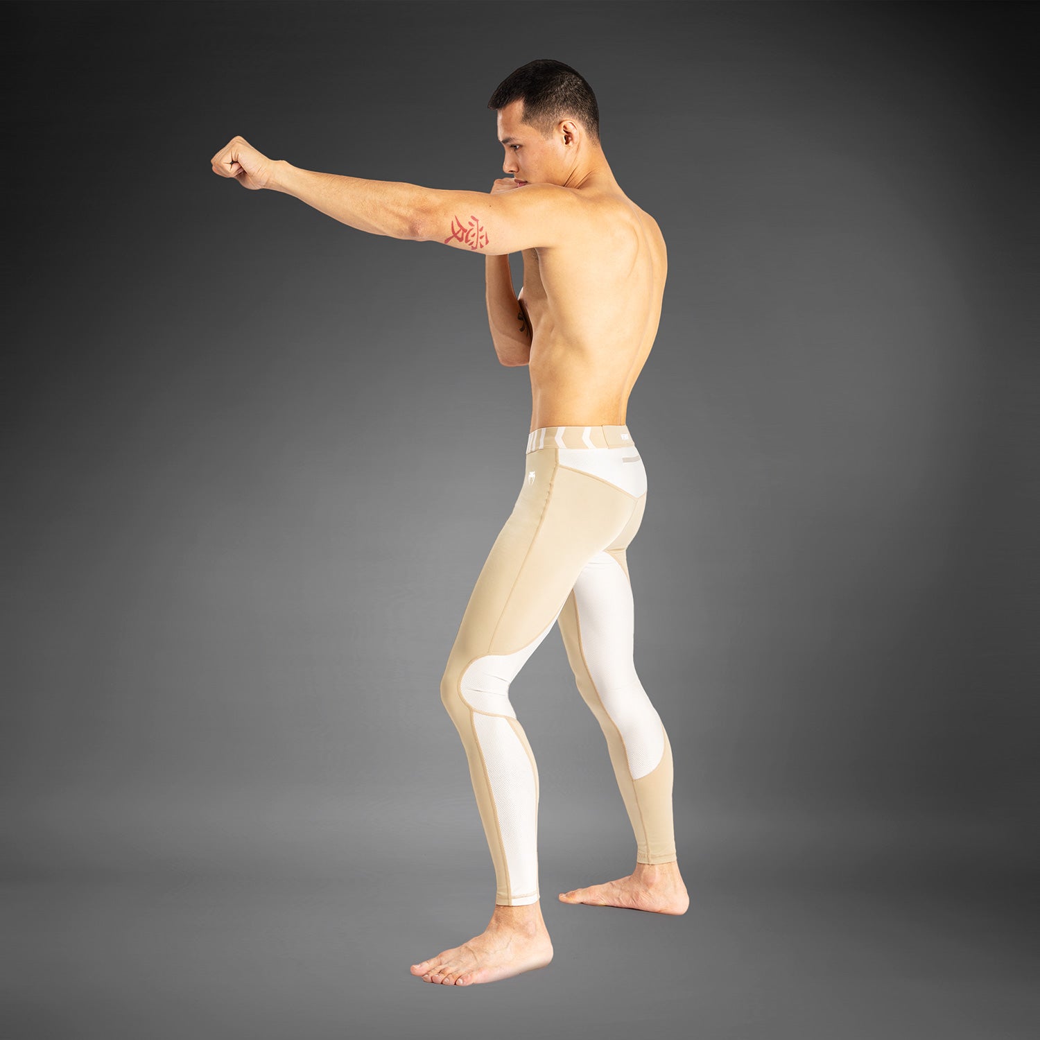 venum-tempest-herren-spats-kompressionshose-beige-sand image 3
