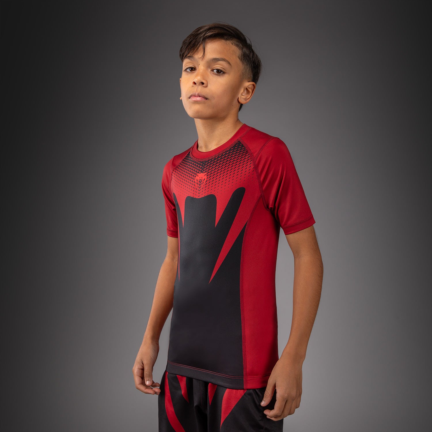 venum-attack-kurzarm-rashguard-kinder-schwarz-rot image 2