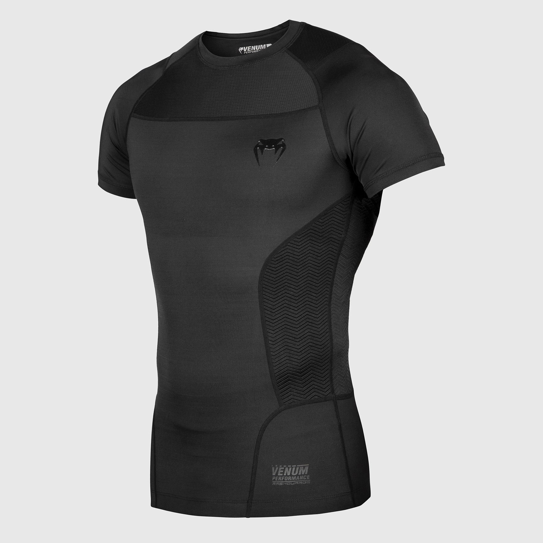 venum-g-fit-rashguard-kurzarm-schwarz-herren-kompressionsshirt image 3