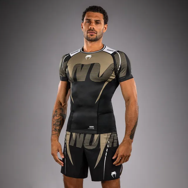 venum-adrenaline-kurzarm-rashguard-herren-schwarz-sand image 1