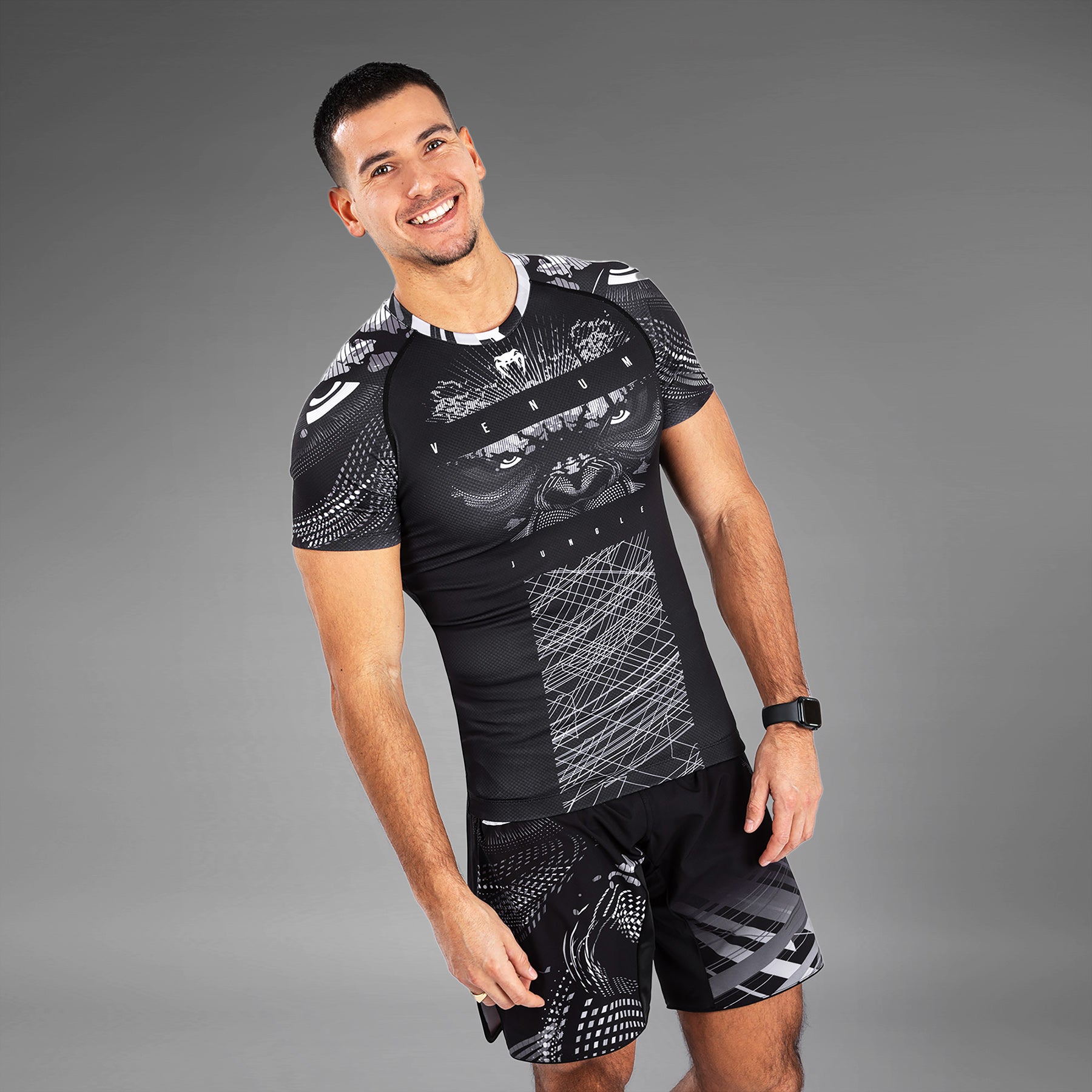 venum-gorilla-jungle-rashguard-kurzarm-schwarz-wei image 1