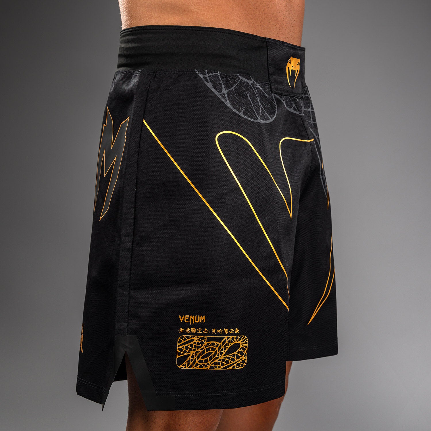 venum-serpenti-fight-shorts-herren-schwarz-silber-gold image 7