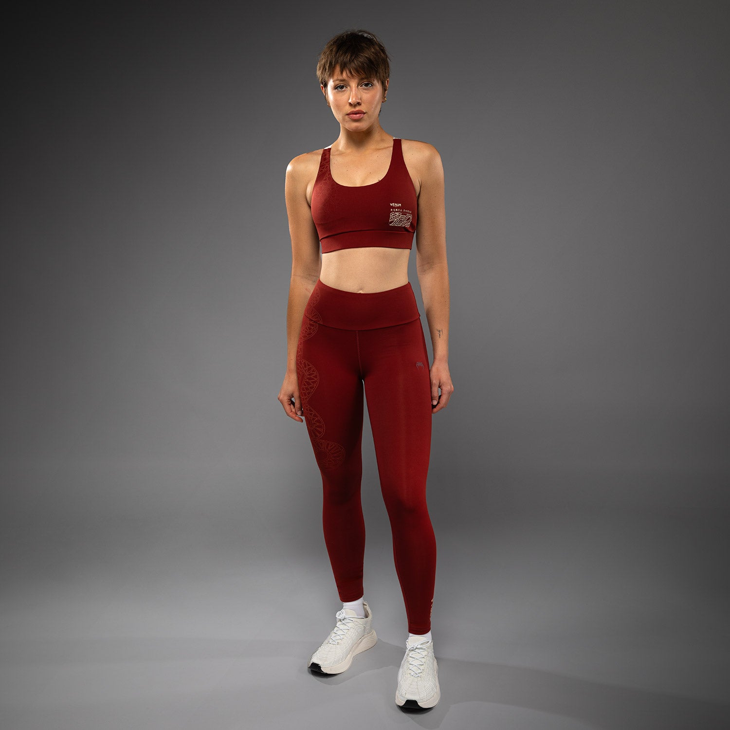 venum-serpenti-damen-leggings-burgunder-elfenbein image 1