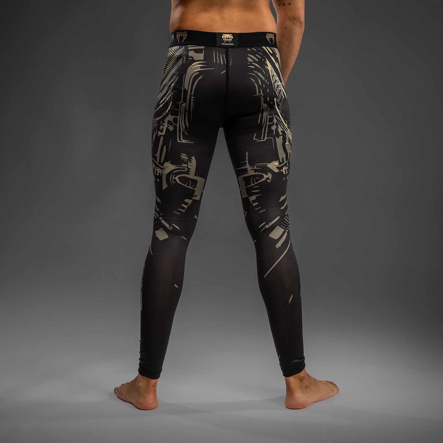 venum-invader-spats-schwarz-sand-herren-kompressionshose image 4