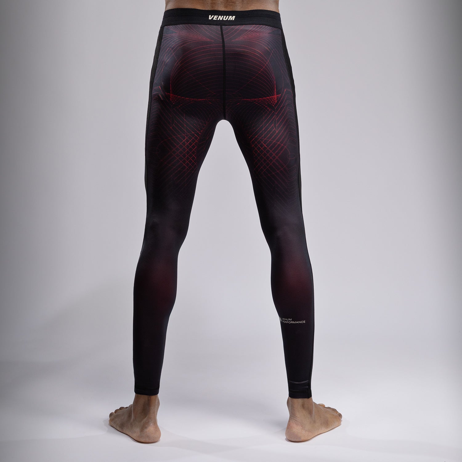 venum-g-fit-air-herren-spats-kompressionshose-tiefschwarz-feuerrot image 3