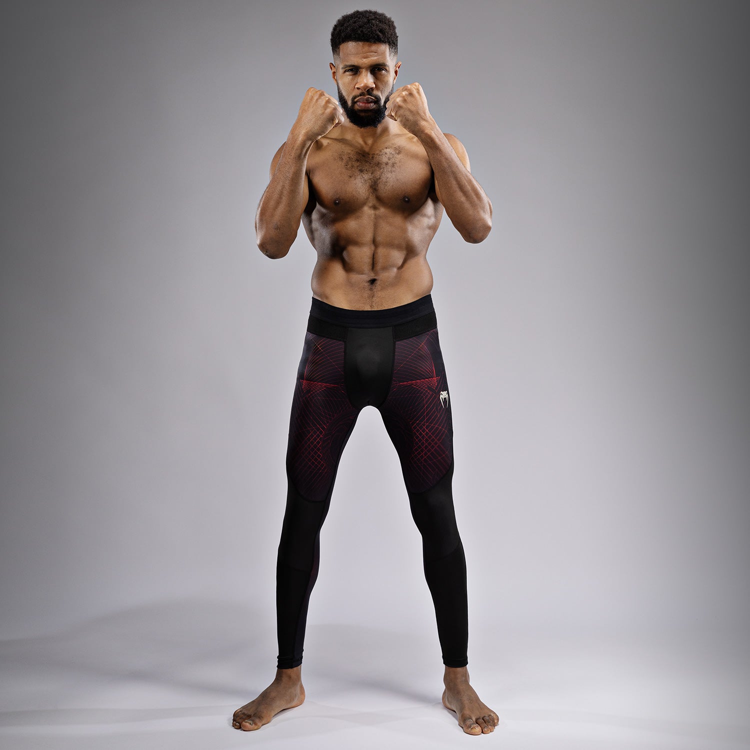 venum-g-fit-air-herren-spats-kompressionshose-tiefschwarz-feuerrot image 5