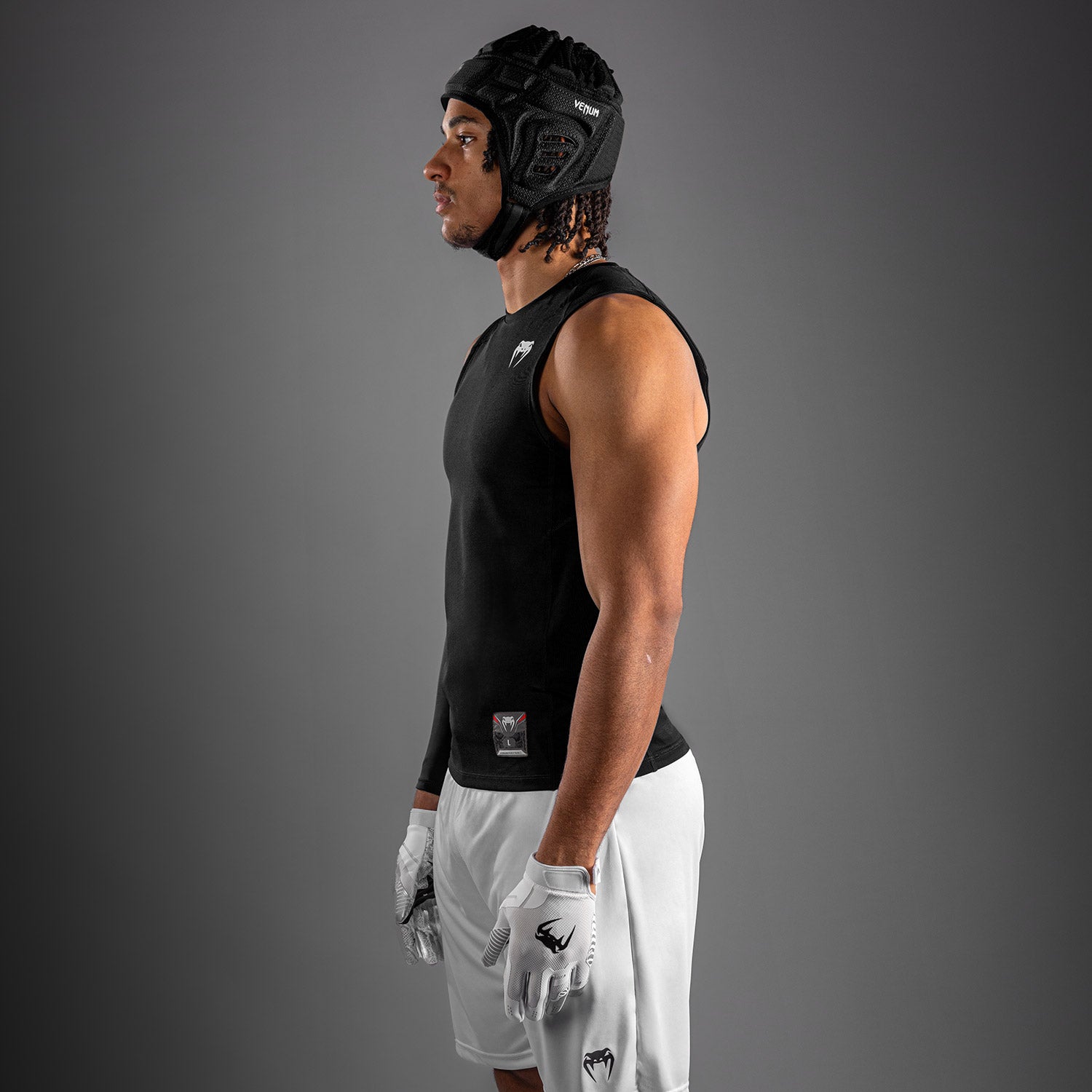 venum-elite-fu-ball-kompressionsshirt-rmellos-schwarz-herren-second-skin image 3