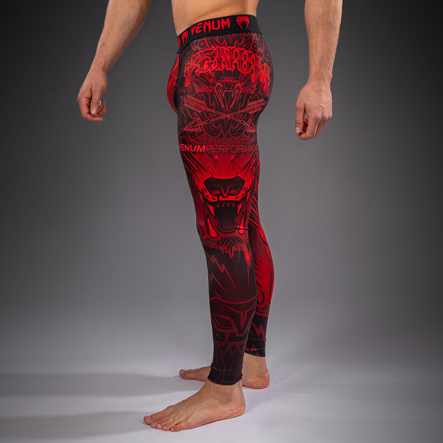venum-wolf-atak-spats-herren-kompressionshose-schwarz-rot image 2