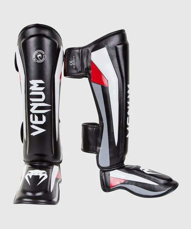 venum-elite-standup-schienbeinschutz-schwarz-rot-grau image 1
