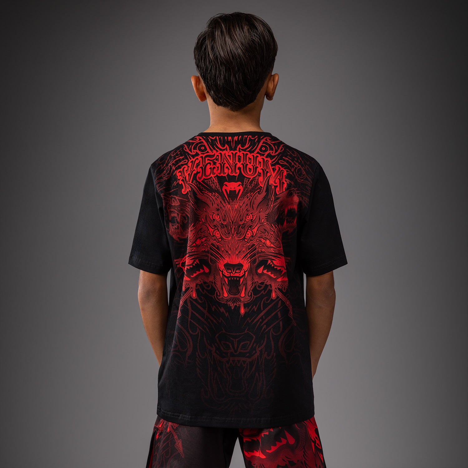 venum-wolf-atak-kinder-t-shirt-schwarz-rot image 2