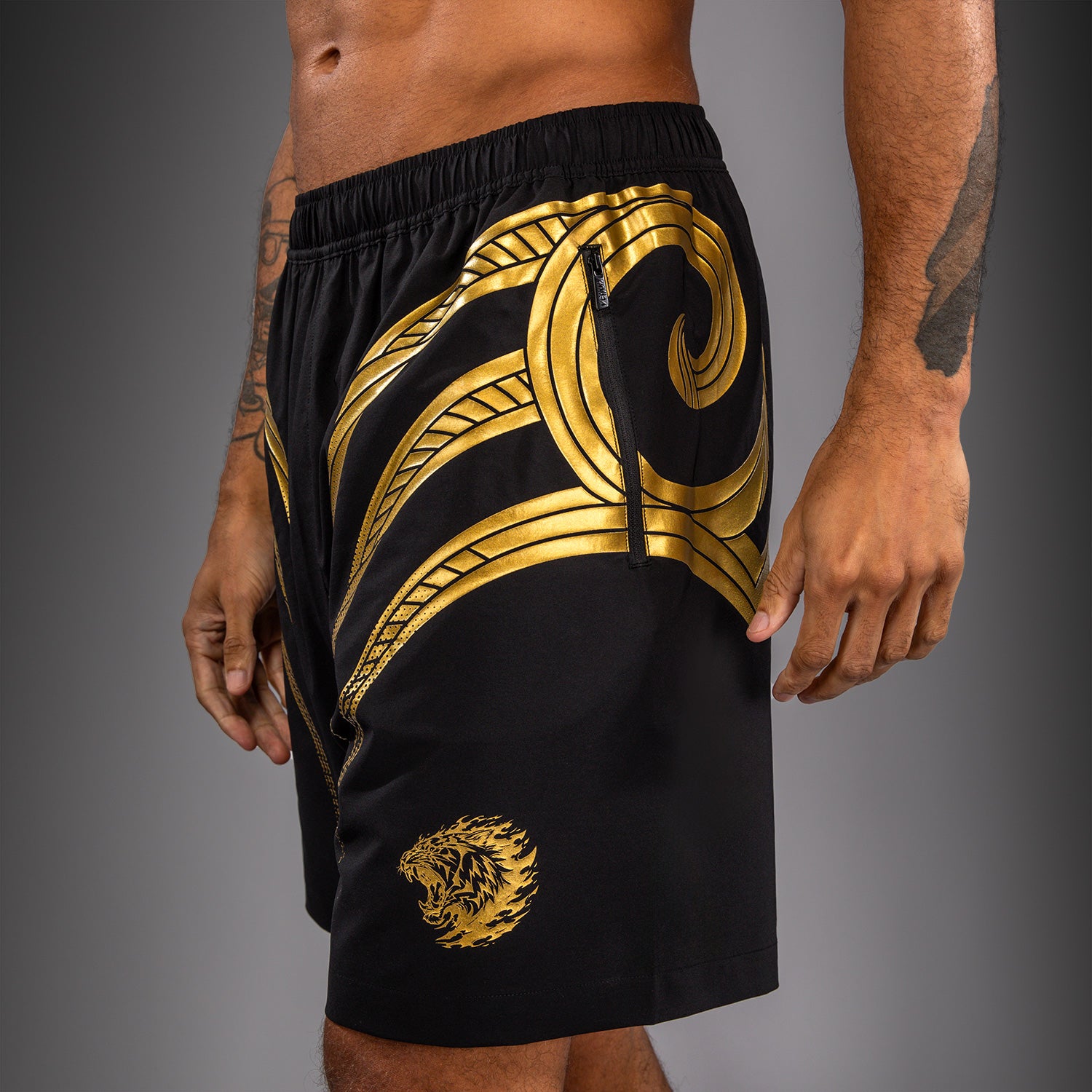 venum-x-mike-tyson-tiger-trainingsshorts-schwarz-gold image 5