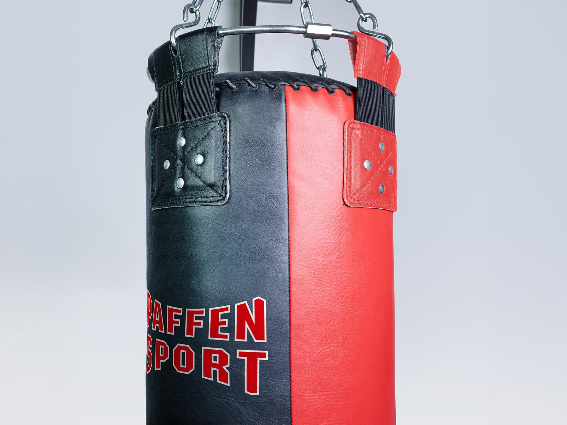 paffen-sport-star-boxsack-150-cm-h-ngend-leder-schwarz-rot image 2