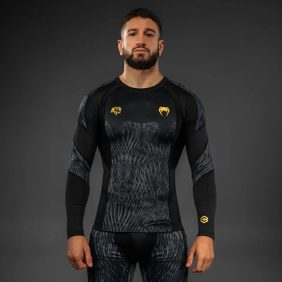 venum-x-chimaev-wild-borz-langarm-rashguard-schwarz-grau image 1