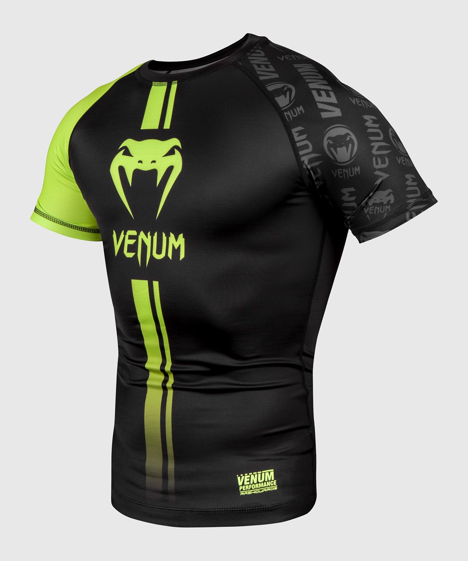 venum-logos-rashguard-kurzarm-schwarz-neongelb image 3