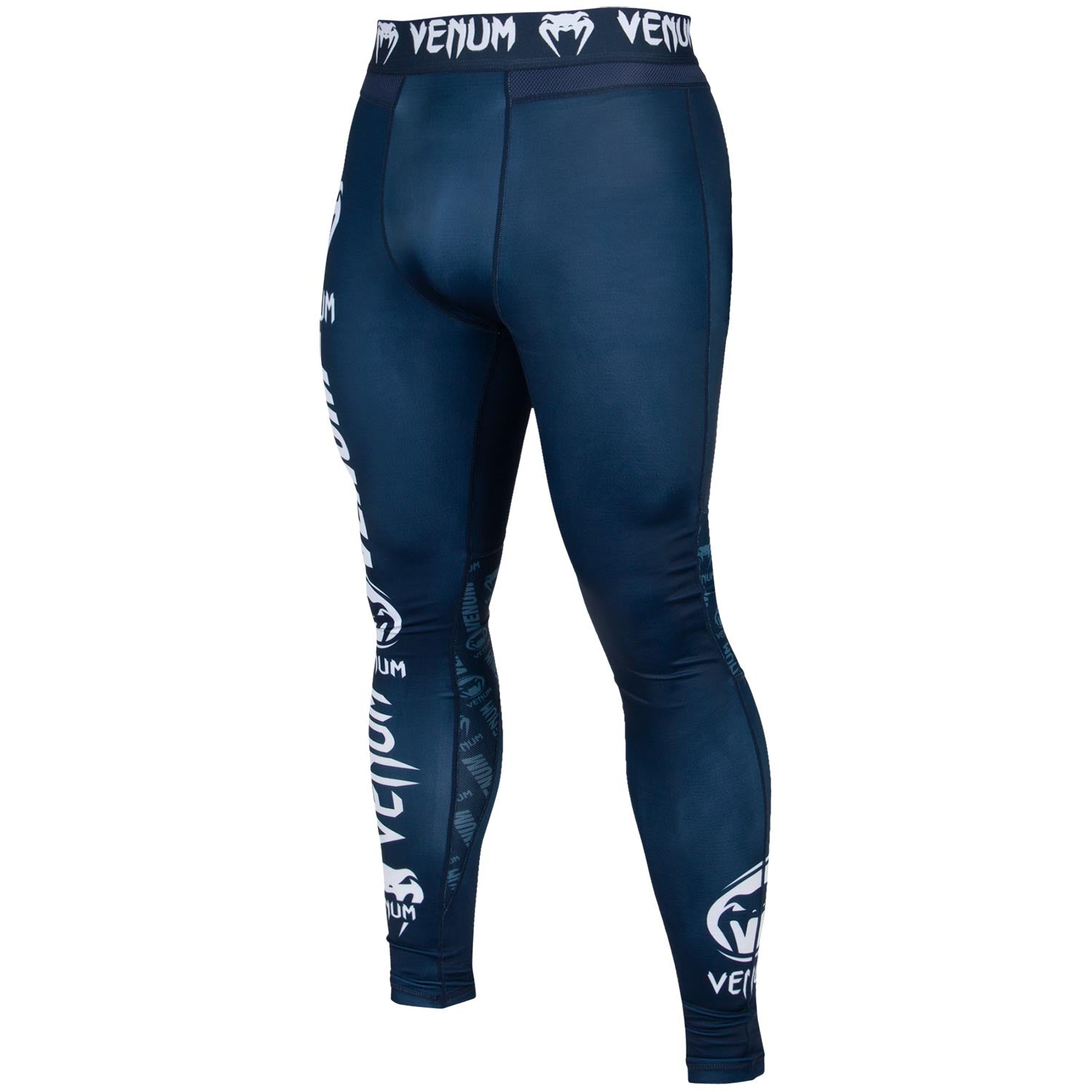 venum-logos-kompressionshose-lang-marineblau-wei image 2